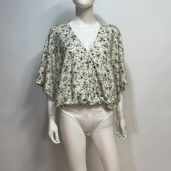 entro Tops - Entro Floral Print 3/4 Sleeve Bodysuit